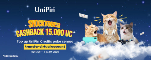 Shocktober Hadirkan Cashback 15.000 UC dengan Top Up UC Menggunakan Transfer Virtual Account